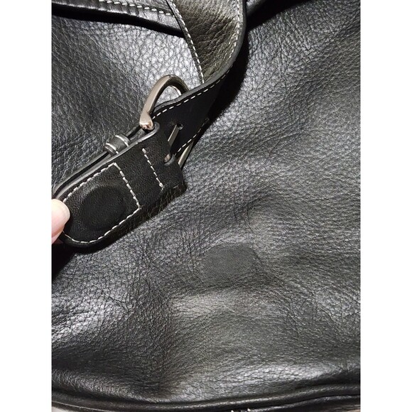 Levenger Black Leather Backpack Day One Shoulder Bag Sling Swing Pack Saddle Bag - Picture 16 of 16